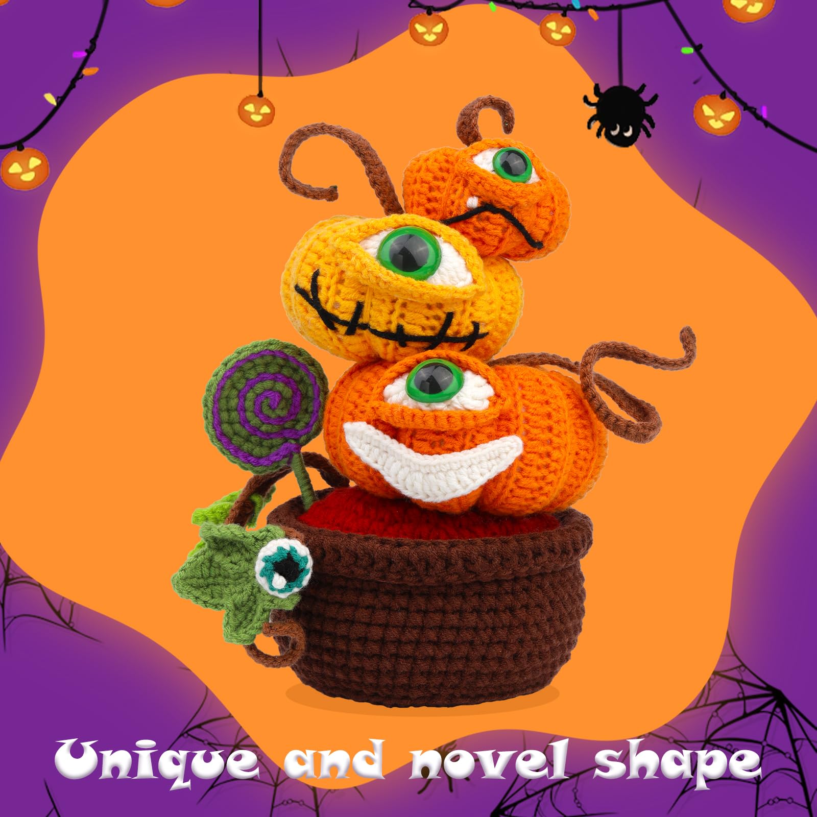 Pumpkin Potted Halloween Crochet Kit