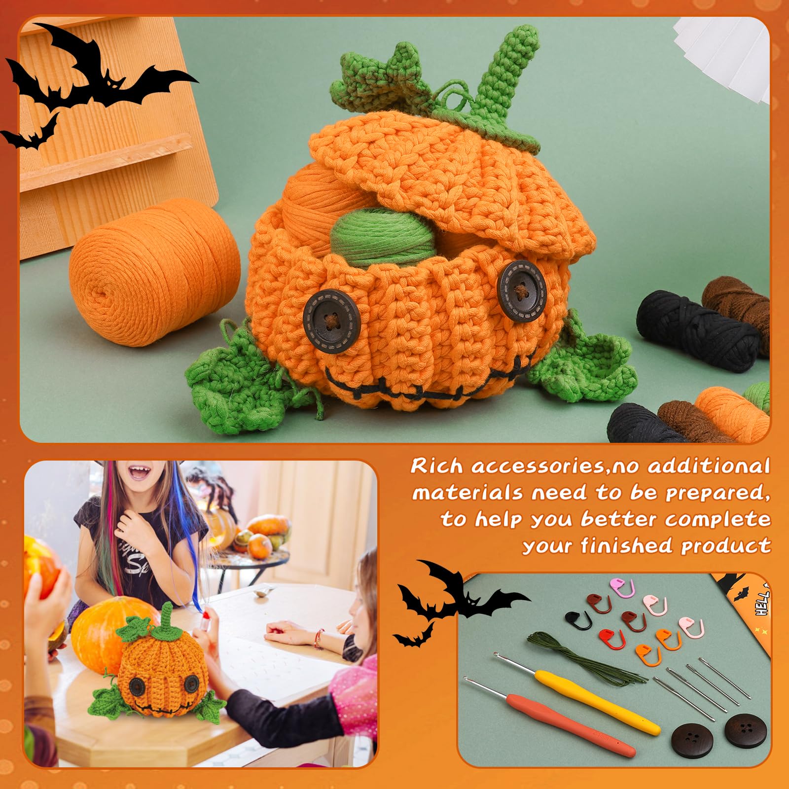Starter Pumpkin Halloween Crochet Kit