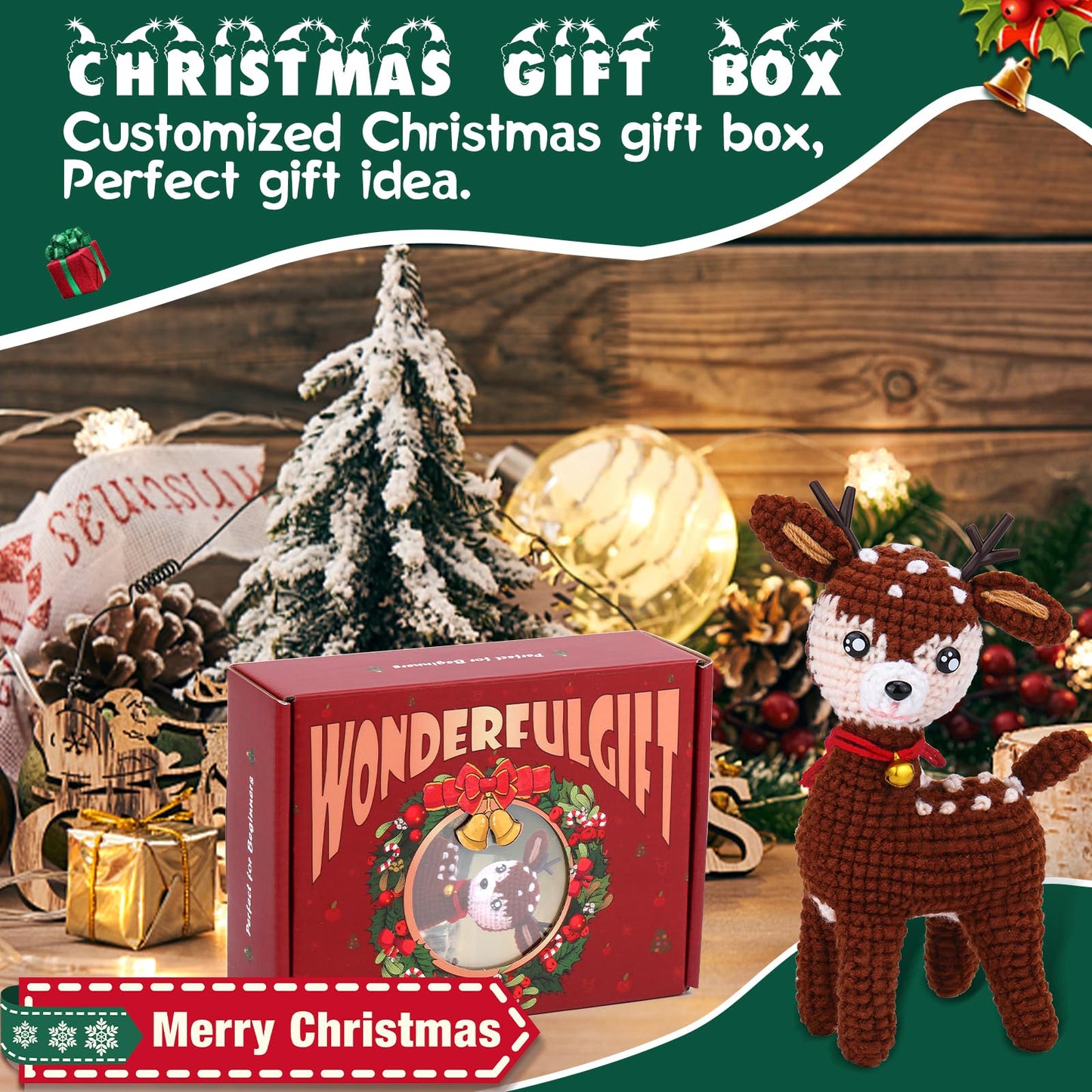 Christmas Deer Crochet Kit –