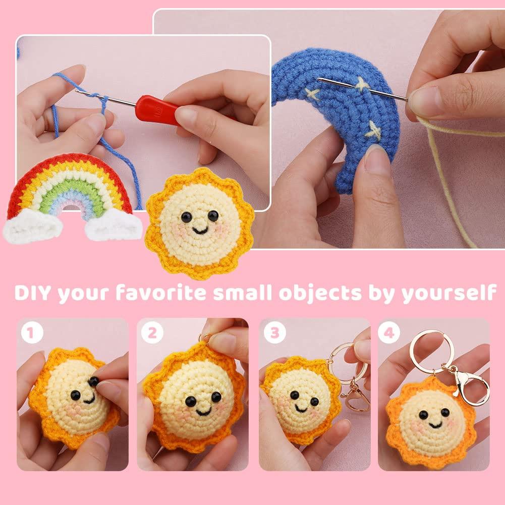 Sun Moon Star Rainbow Heart Flower Cloud Crochet Kit - Uzecpk.com