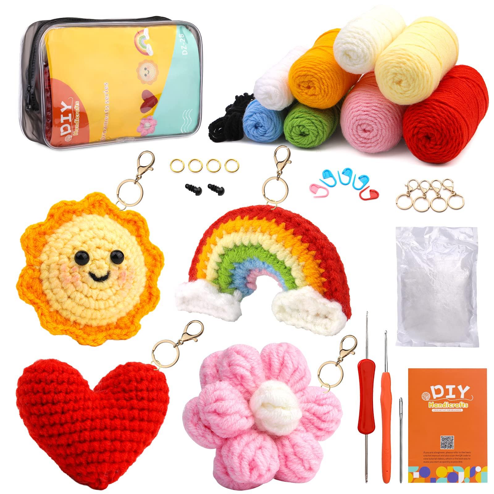 Sun Moon Star Rainbow Heart Flower Cloud Crochet Kit - Uzecpk.com