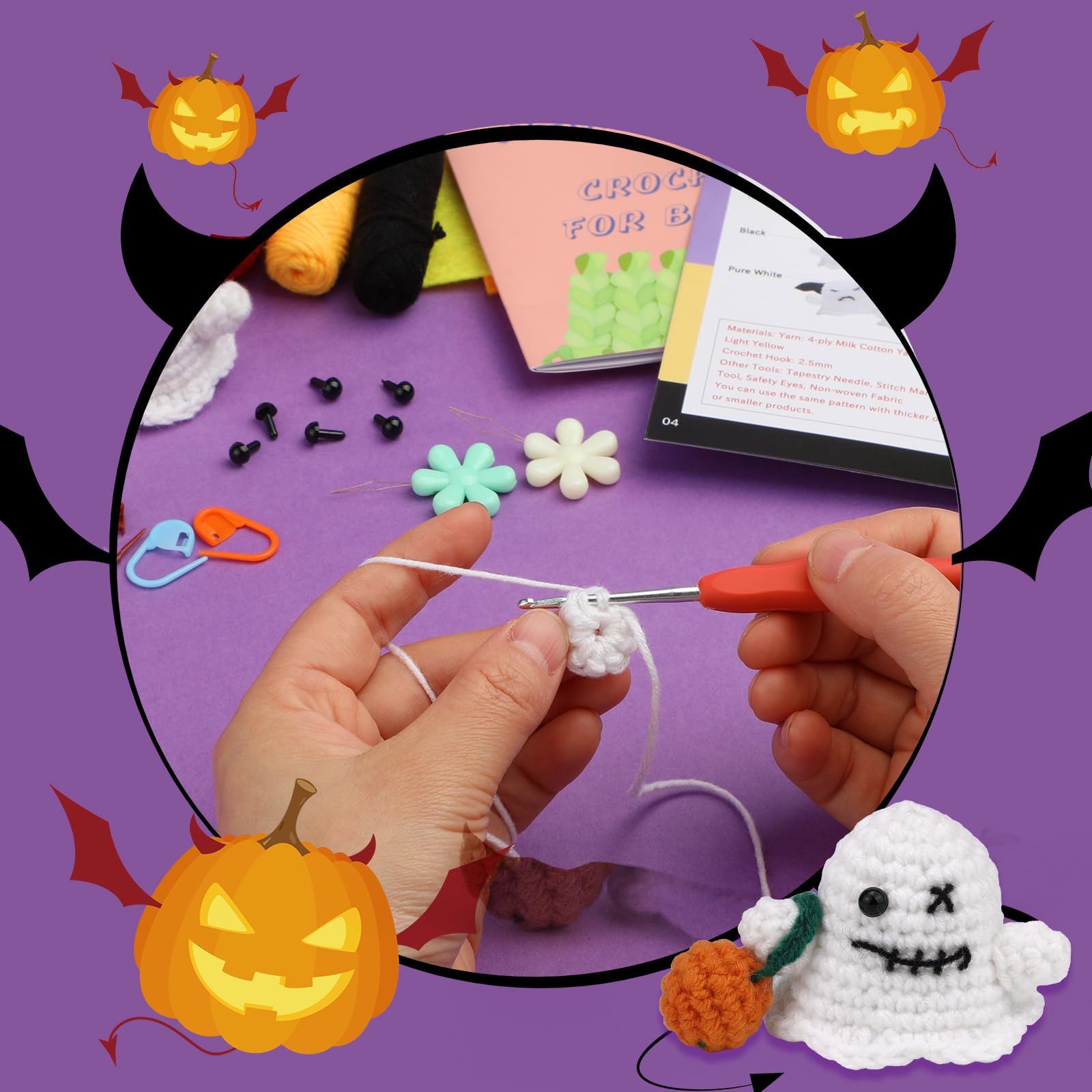 Ghost Family Halloween Crochet Kit