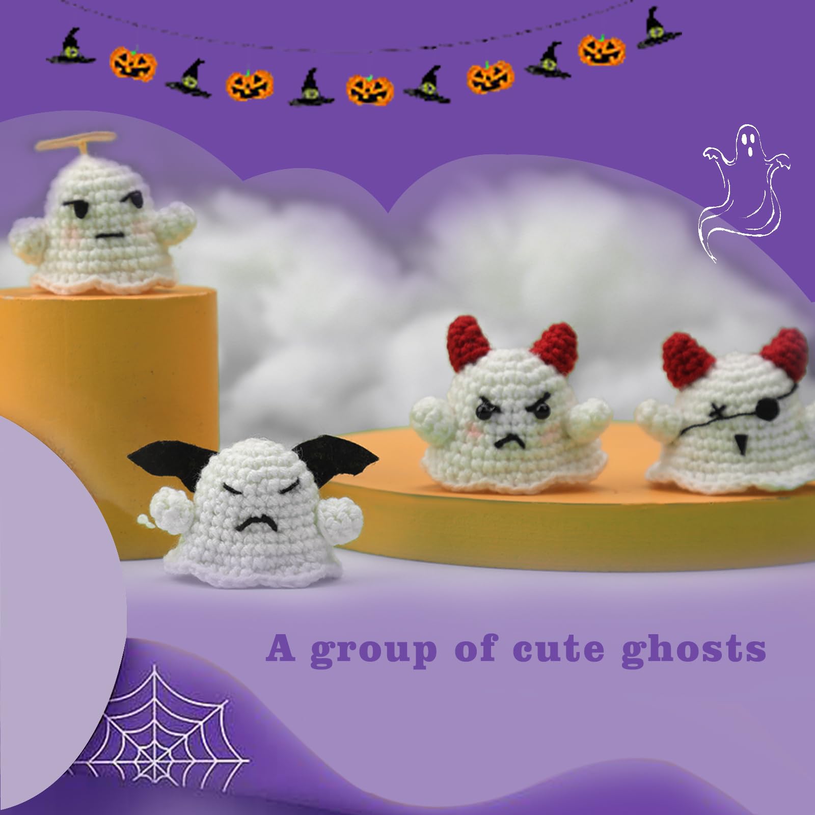 Ghost Family Halloween Crochet Kit