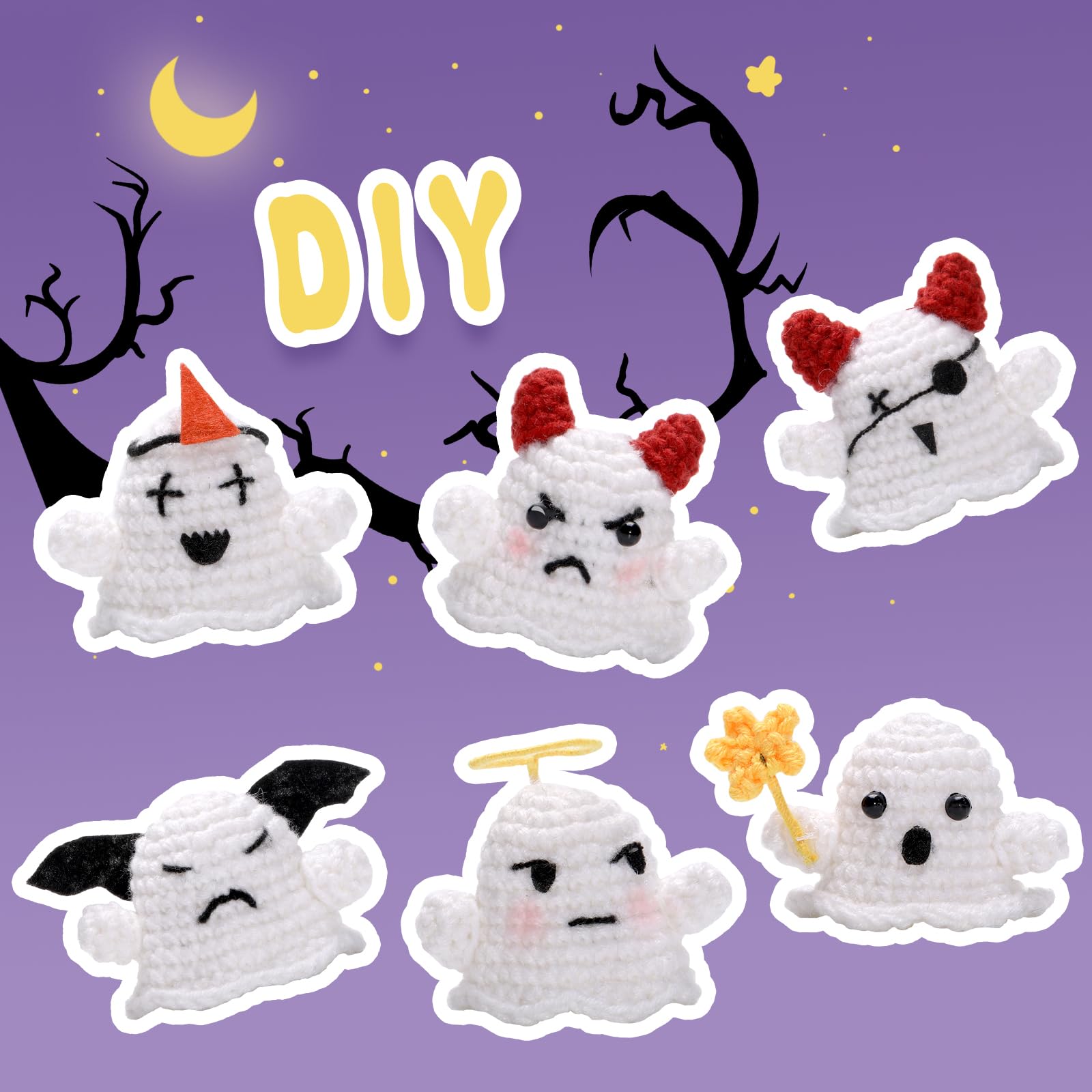 Ghost Family Halloween Crochet Kit