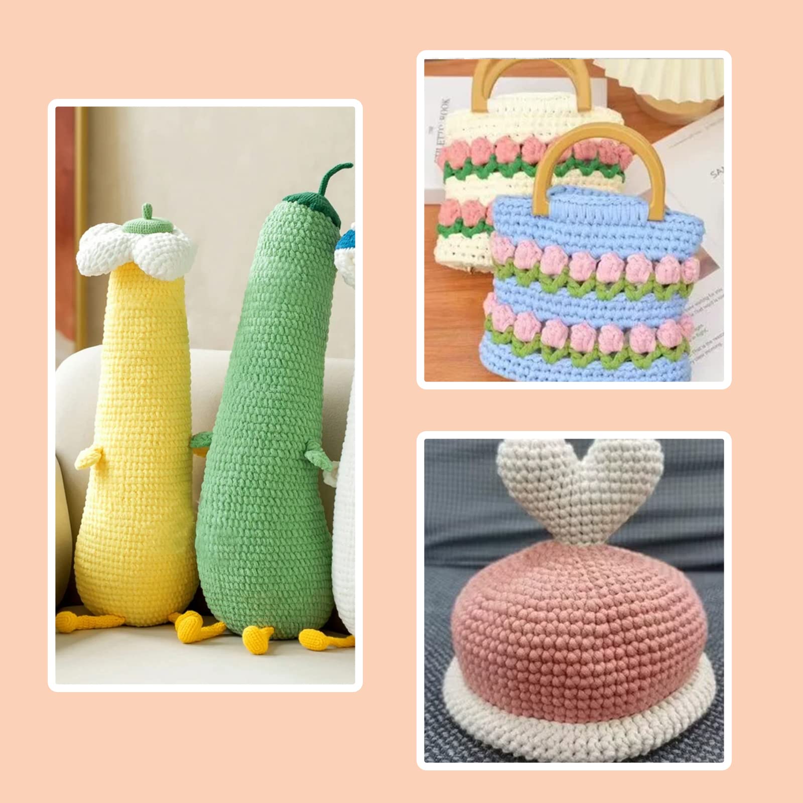 4x50g Nylon Cotton Easy Beginners Crochet Yarn