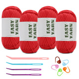4x50g Nylon Cotton Easy Beginners Crochet Yarn