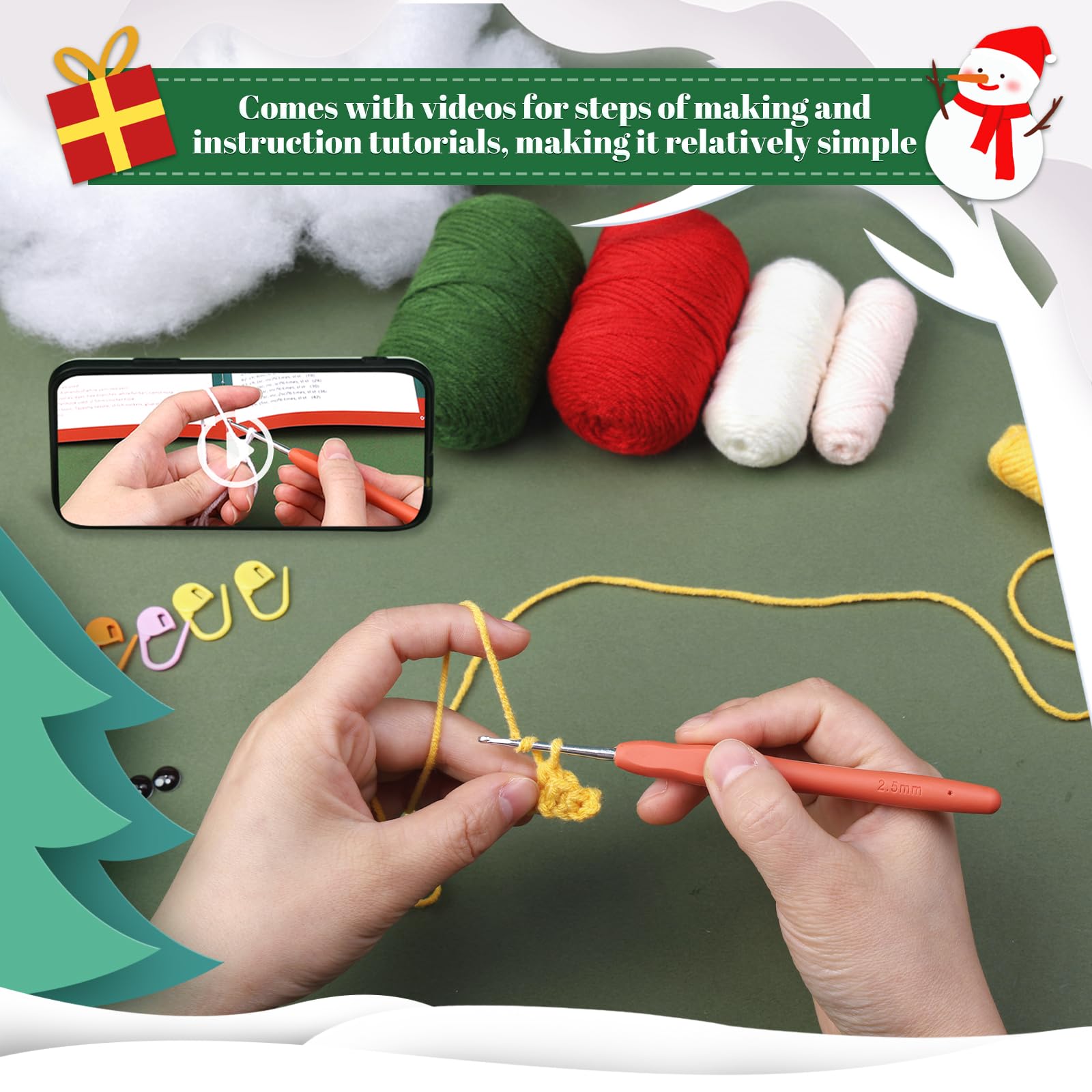 Christmas Snowman Crochet Kit